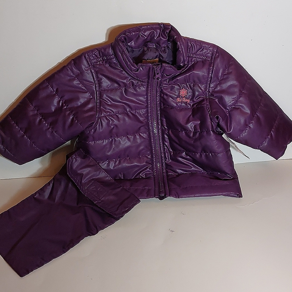 OLD NAVY BABY BUBBLE JACKET with SACK Size 6-12 Months